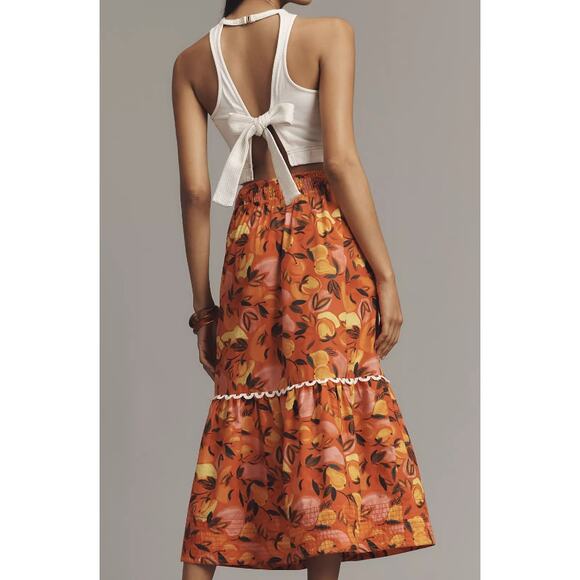 Farm Rio Tiered Flare-Hem Printed Midi Skirt - Picture 2 of 7